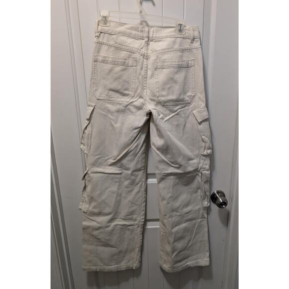 PacSun Women's Relaxed Fit Midrise 90s Baggy Cargo Pants Vanilla White Size 24 - Picture 4 of 6